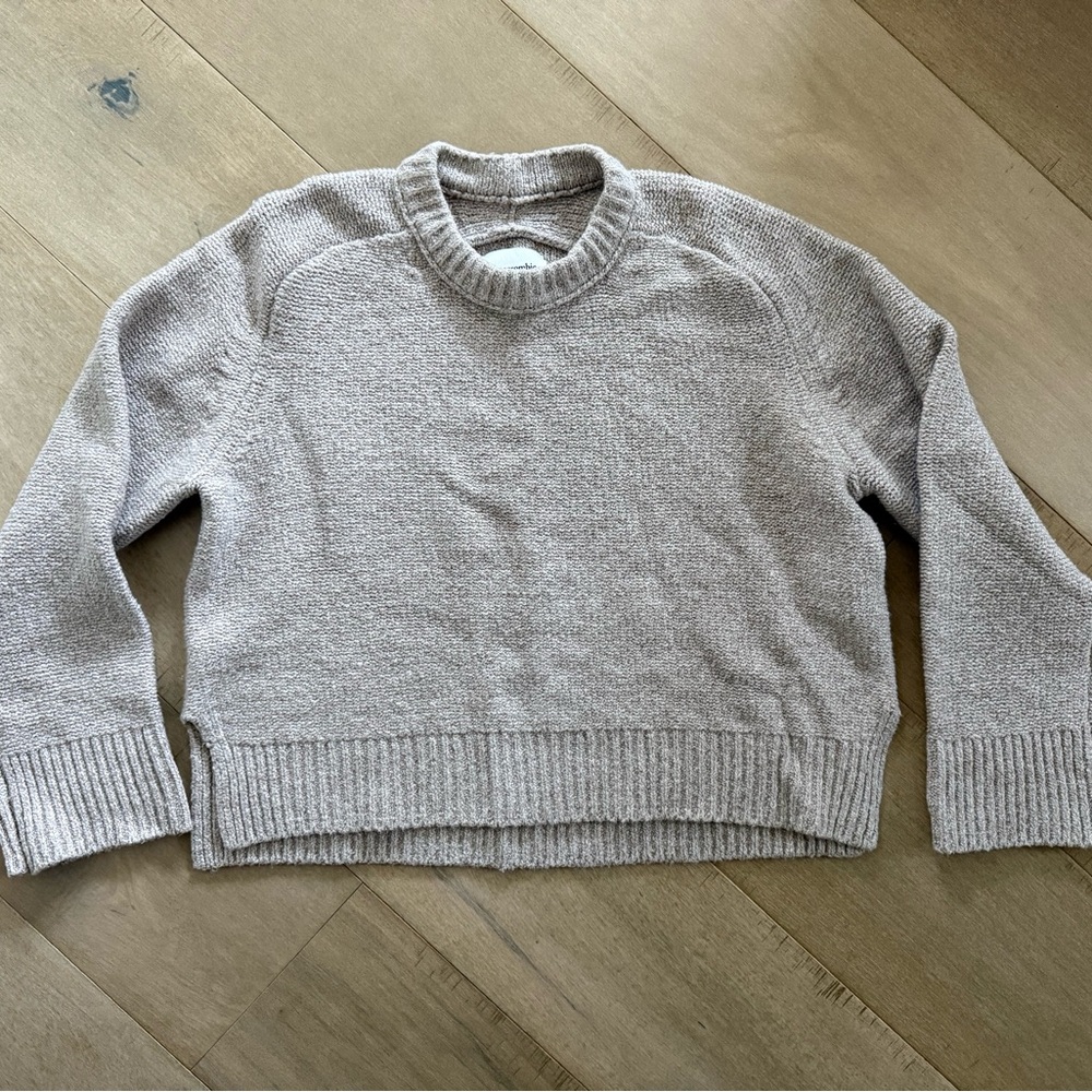NWOT Women's A&F Abercrombie Madeline Textural Crew Sweater XS Sand